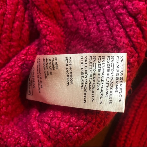 Anthropologie Maeve Sweater The Tillie V-Neck Cable Knit Pullover in Berry Pink - Picture 14 of 14